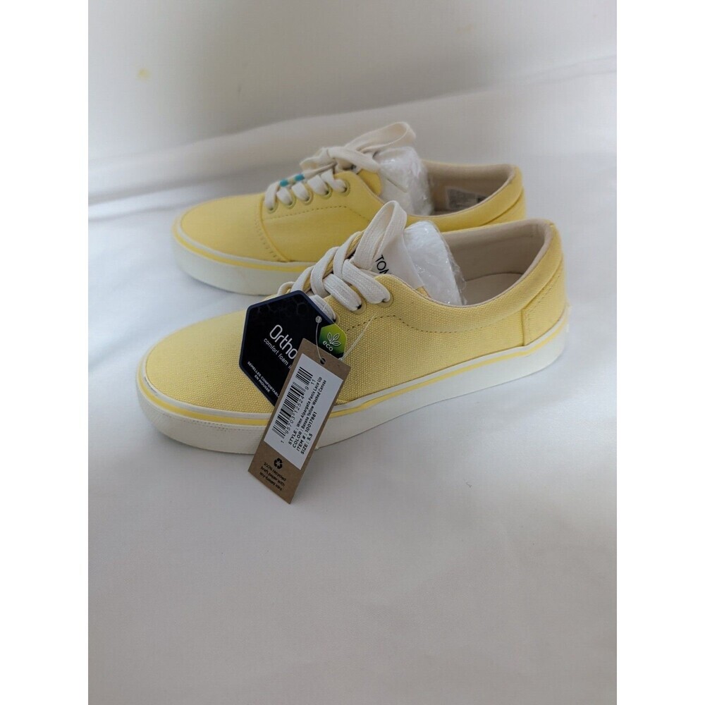 TOMS Alpargata Fenix Women's Casual Sneakers, Yellow Lace-up Shoes Size W 5.5 - Picture 6 of 14
